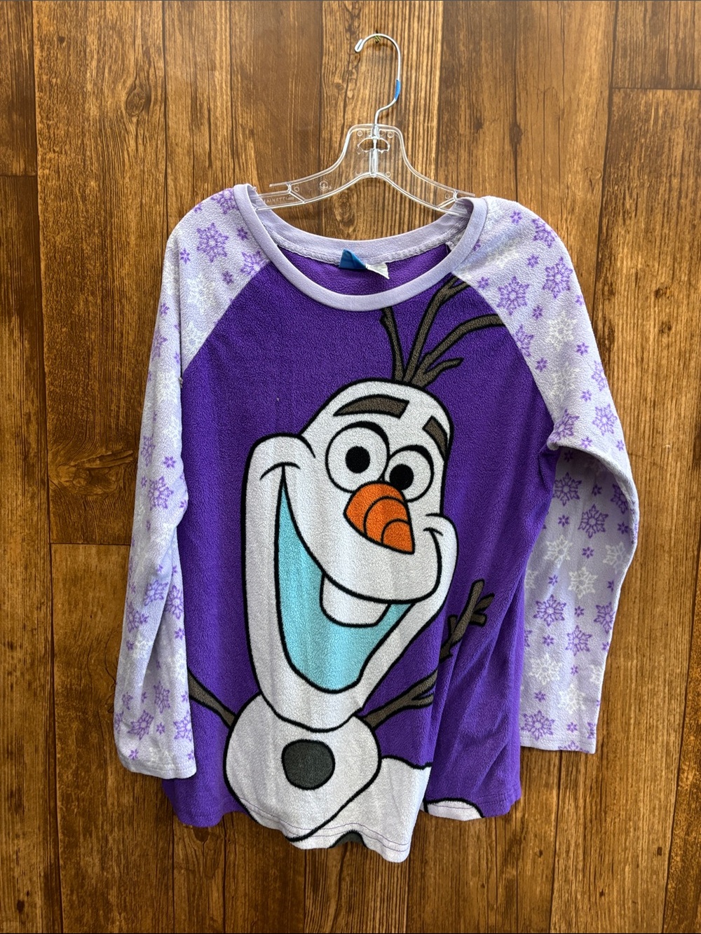 Disney Purple Olaf Long Sleeve Tee with Snowflake Sleeves